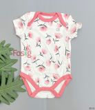  [3M] Bodysuit Tay Ngắn Bé Gái CK - Trắng Hoa Hồng 