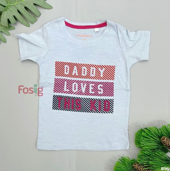  [10-11kg] Áo Thun Tay Ngắn Bé Trai Primark - Xanh Xám Daddy 