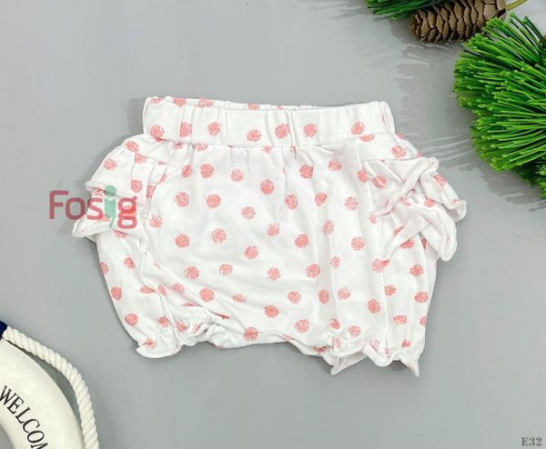  [1m-4m] Quần Short Cotton Bé Gái QSBG - Trắng Chấm Hồng 