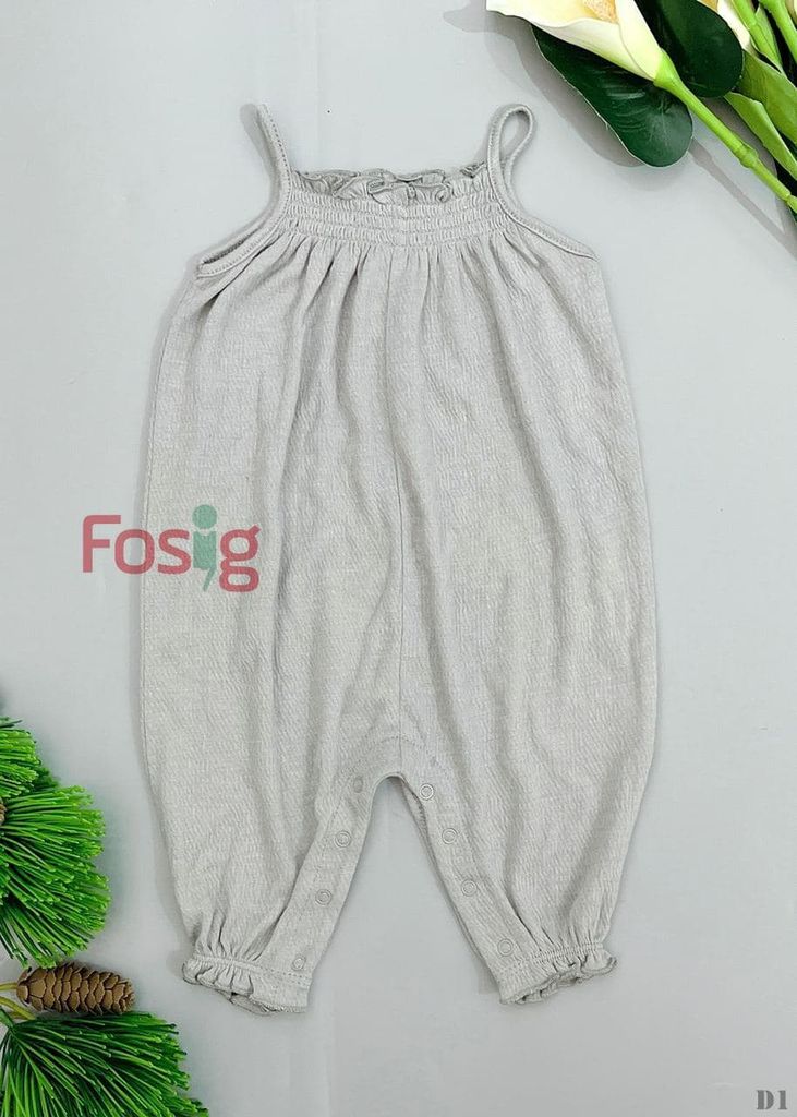  [0-3m] Romper Jumpsuit Bé Gái ON - Xám Trơn 