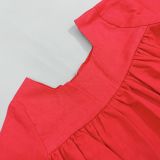  [12-13kg] Đầm Tay Dài Bé Gái - Đỏ Trơn 