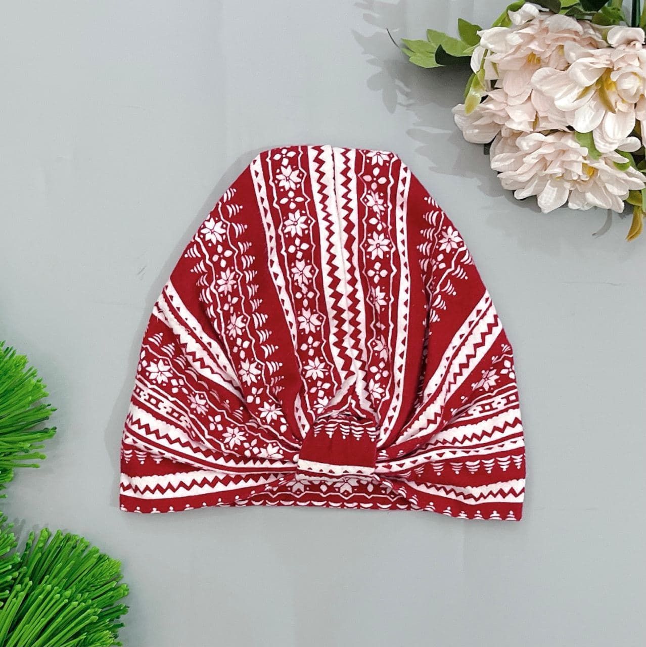 Nón Thun Bé Gái - Đỏ Họa Tiết KN
