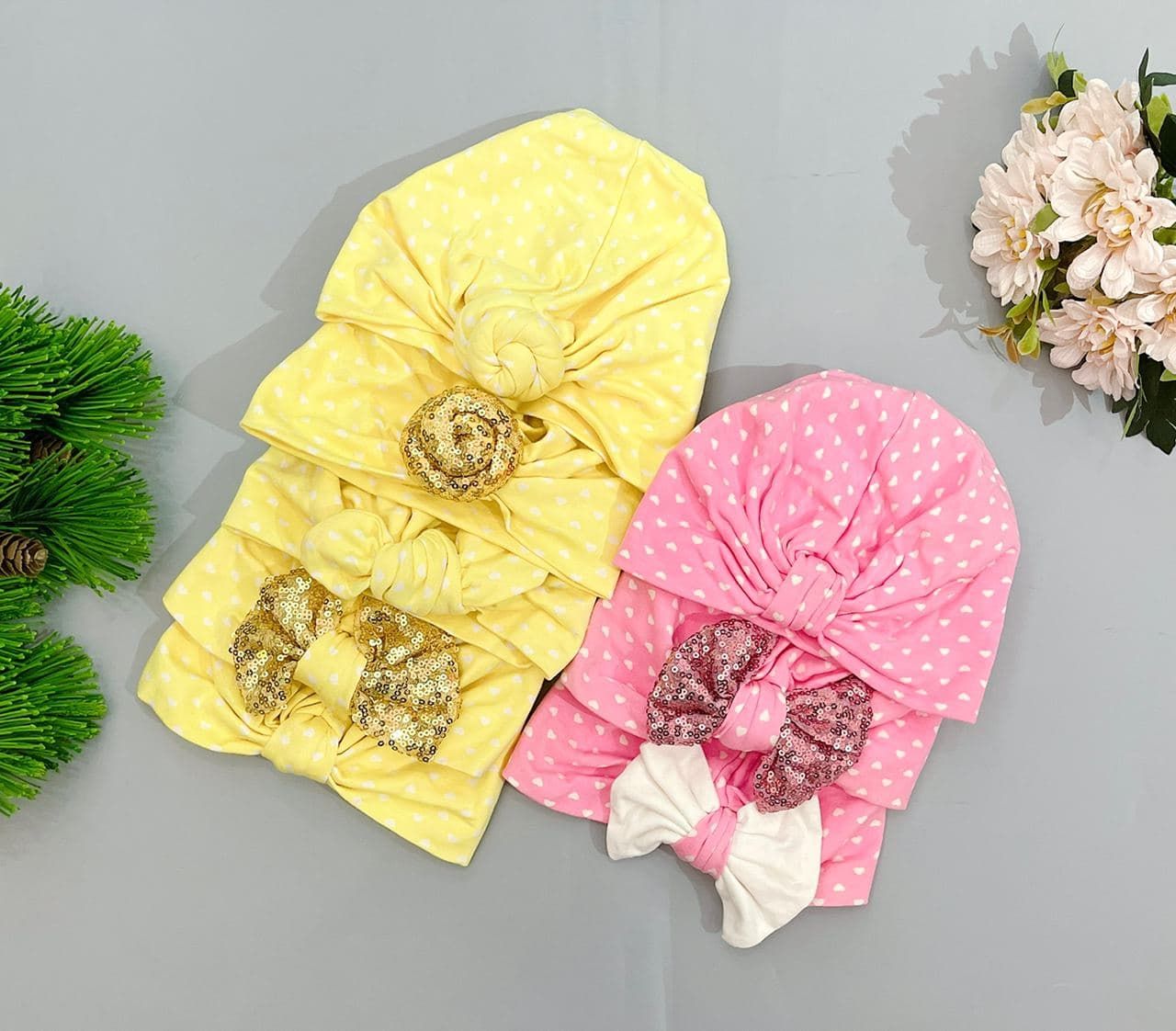 Nón Thun Bé Gái - Vàng Xoắn Cườm