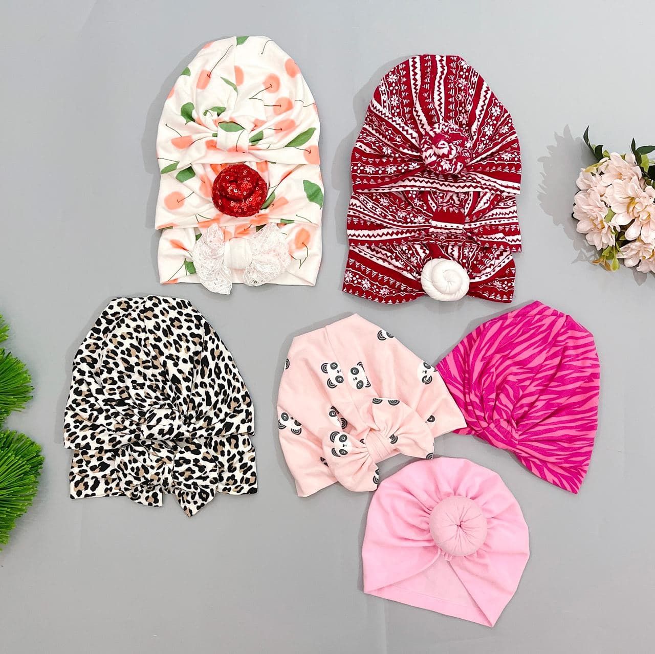 Nón Thun Bé Gái - Hồng Nơ Cườm