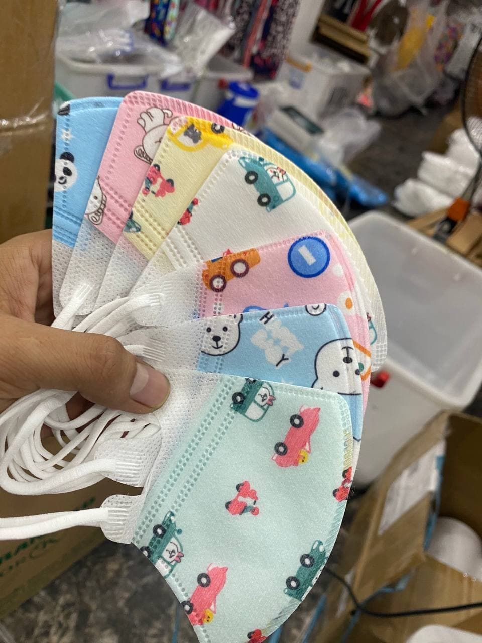 1-8 Tuổi Khẩu Trang 4 Lớp Hộp Cho Bé 7 Cái DocTor K Bé Trai Hộp Xanh ( Hộp 7 cái màu khác nhau )