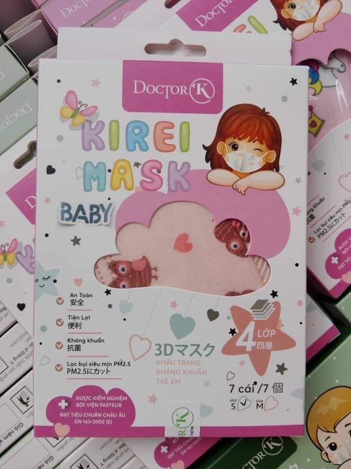 1-7 Tuổi Khẩu Trang 4 Lớp Hộp Cho Bé 7 Cái DocTor K Bé Gái Hộp Hồng ( Hộp 7 cái màu khác nhau )