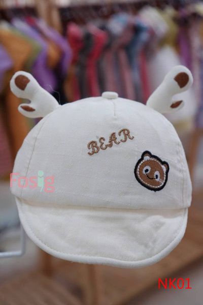  Nón Kết Lưỡi Trai Cho Bé - Kem Bear 