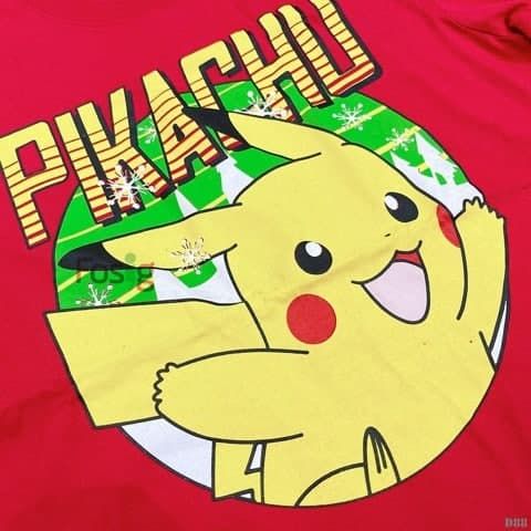  [29-32kg; 36-38kg] Áo Thun Tay Ngắn Bé Trai ON - Đỏ Pikachu 