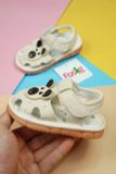  [10.5cm>] Giày Sandal Có Kèn Cho Bé Gái - Kem Gấu 