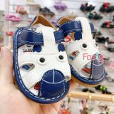  [13cm>] Giày Sandal Có Kèn Cho Bé Trai - Trắng Navy 