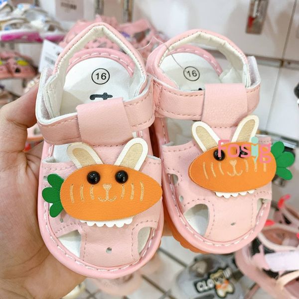  [10-12cm] Giày Sandal Cho Bé Gái - Hồng Carot 