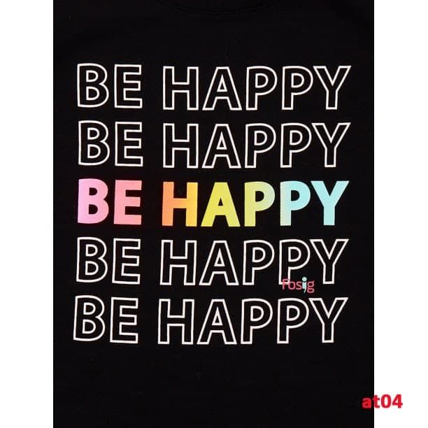  [13-14kg] Áo Thun Tay Ngắn Bé Gái Gara - Đen Be Happy 