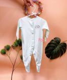  [0-6m] Sleepsuit Gài Nút Có Vớ Bé Gái PM - Xanh Hoa Thỏ 