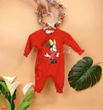  [0-2m] Sleepsuit Không Vớ Cúc Bấm Bé Gái HM - Mickey Nơ Vàng 