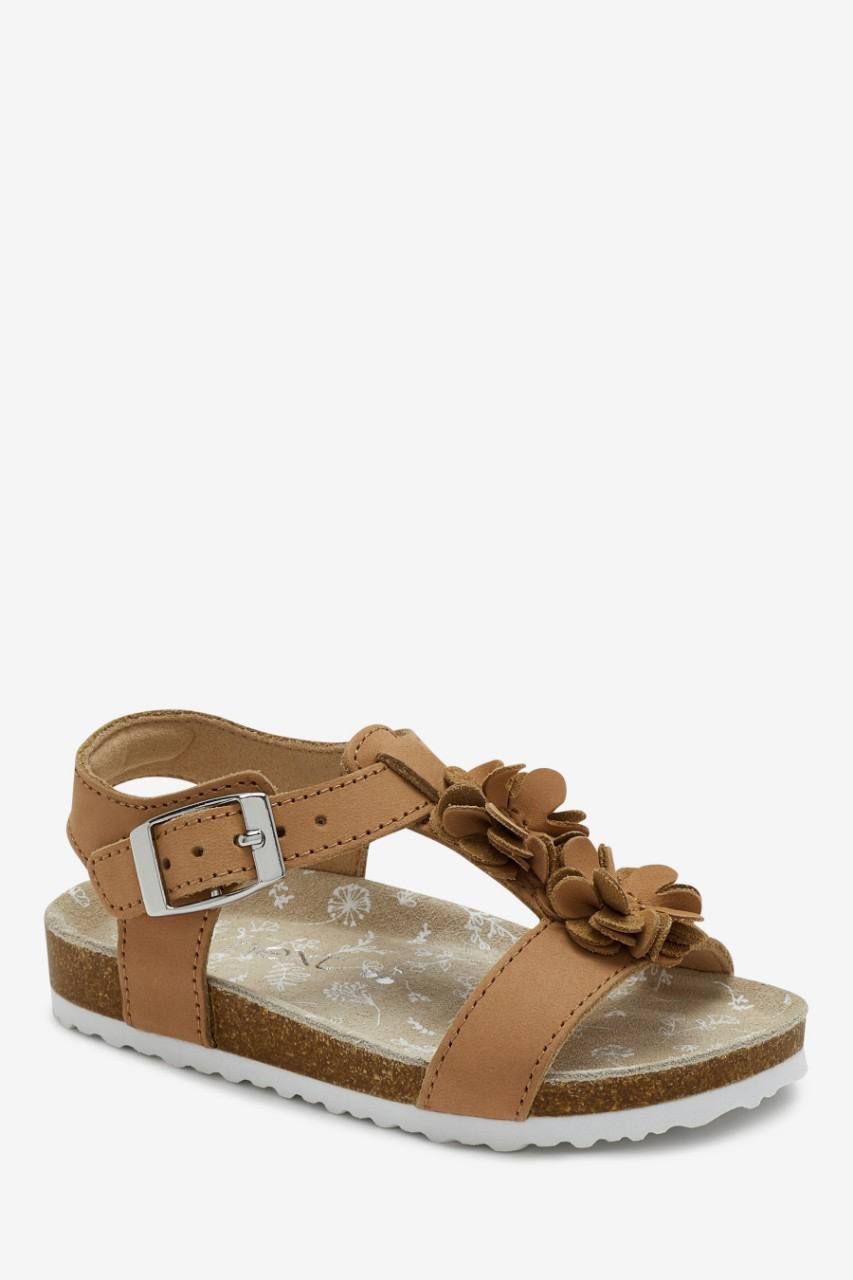  [15.5cm ; 19.5cm] Giày Sandal Bé Gái NXT - Nâu Hoa DH 