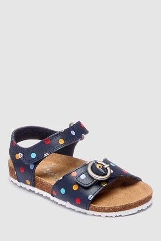  [13.5cm] Giày Sandal Bé Gái NXT - Navy Chấm Màu 