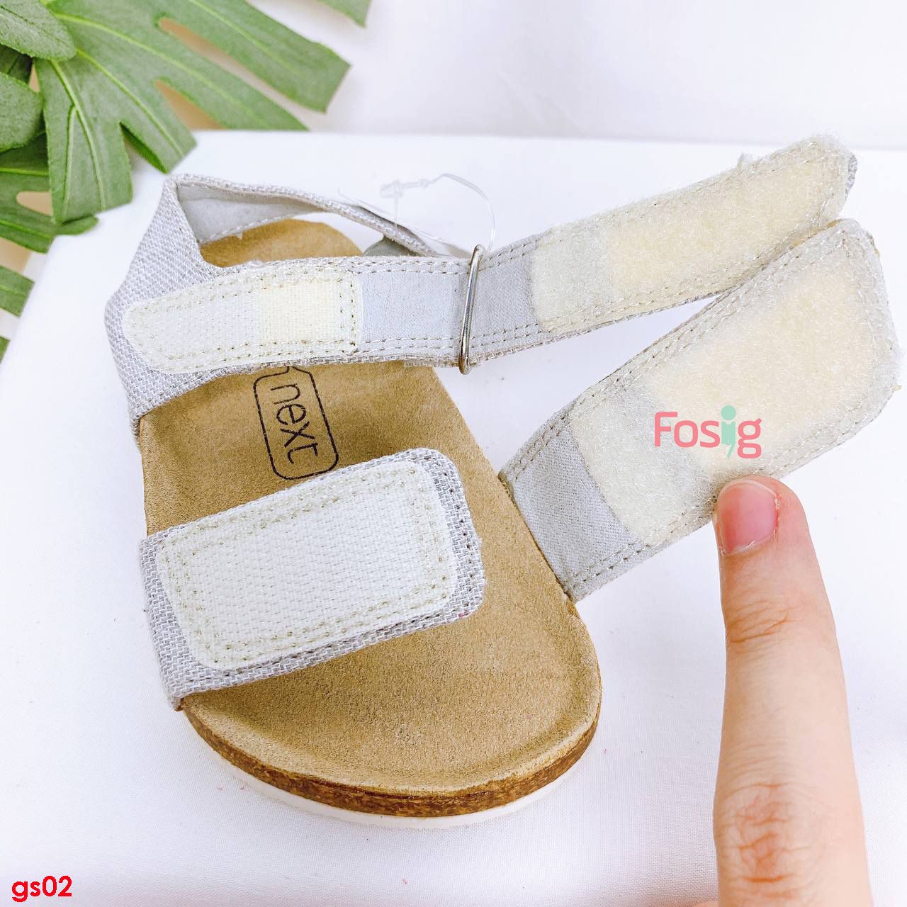  [11.5cm ; 13,5cm ; 19.5cm] Giày Sandal Bé Gái Nxt - Xám Kim Tuyến 