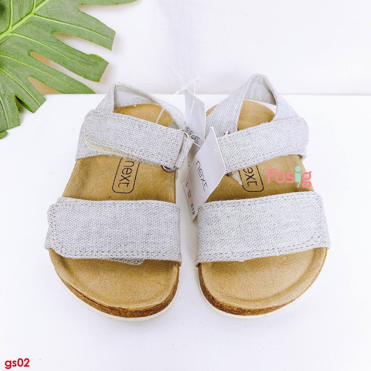  [11.5cm ; 13,5cm ; 19.5cm] Giày Sandal Bé Gái Nxt - Xám Kim Tuyến 