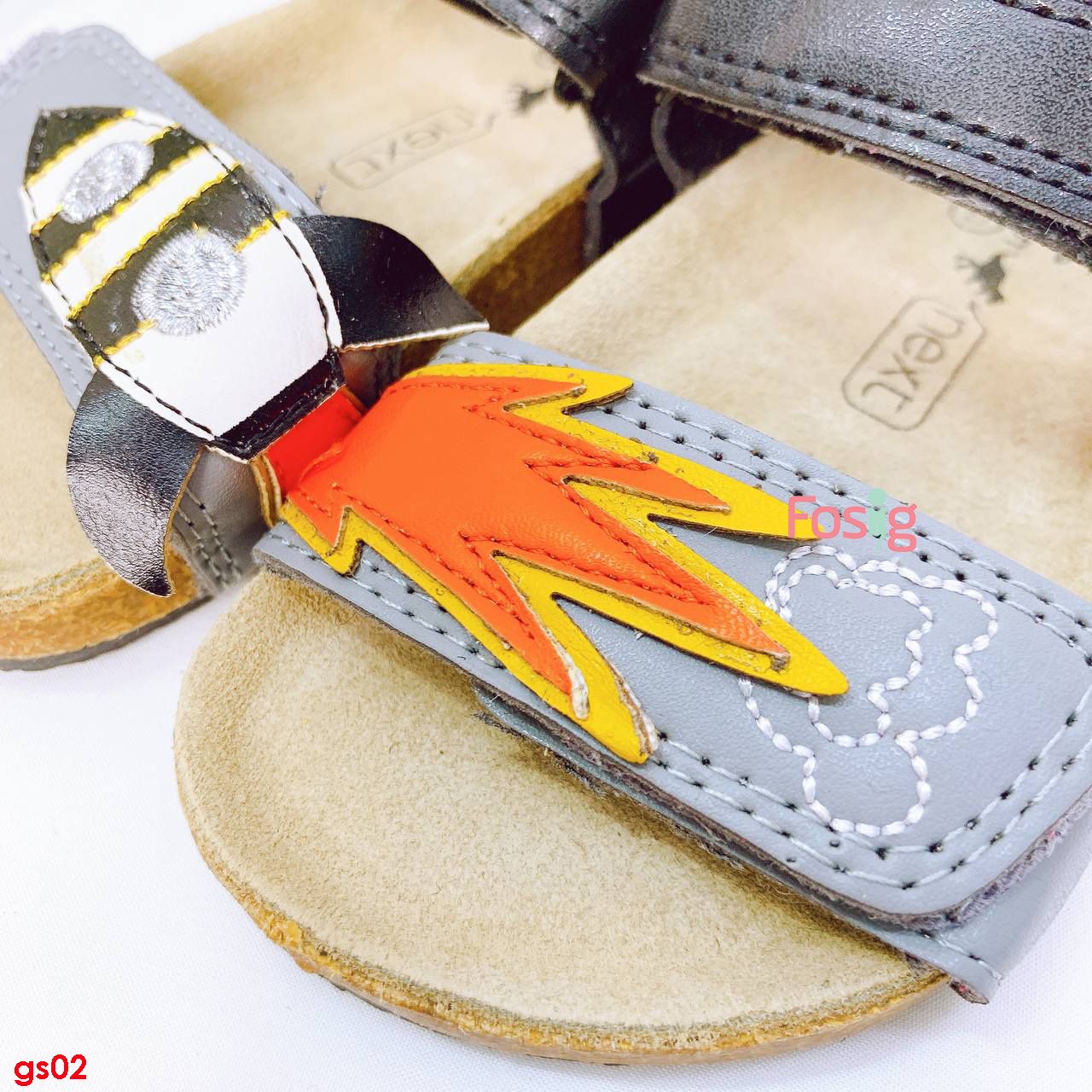  [12,5-13cm ; 16cm ; 17,5-19,5cm] Giày Sandal Bé Trai NXT - Đen Xám Tên lửa 