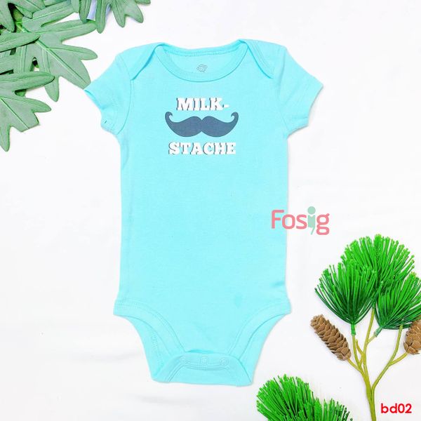  [0-3m] Bodysuit Tay Ngắn Bé Trai OD - Xanh Trời Milk 