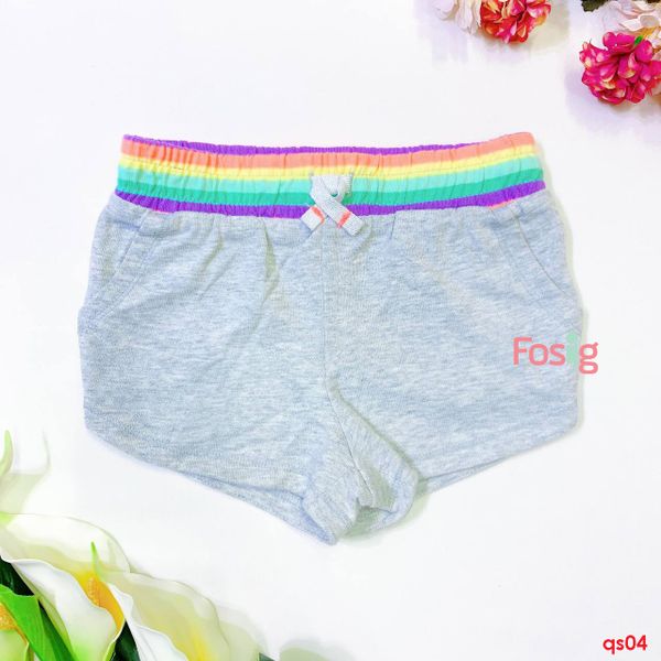  [14-18kg] Quần Short Bé Gái JB - Xám Sọc Màu 