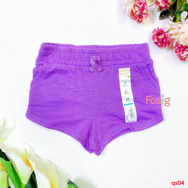  [12-17kg] Quần Short Bé Gái JB - Tím Dây Kim Tuyến 