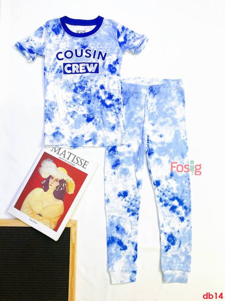  [20-21kg ; 25-36kg] Set Đồ Bộ Tay Ngắn Quần Dài Bé Trai PL - Xanh Trắng Cousin 