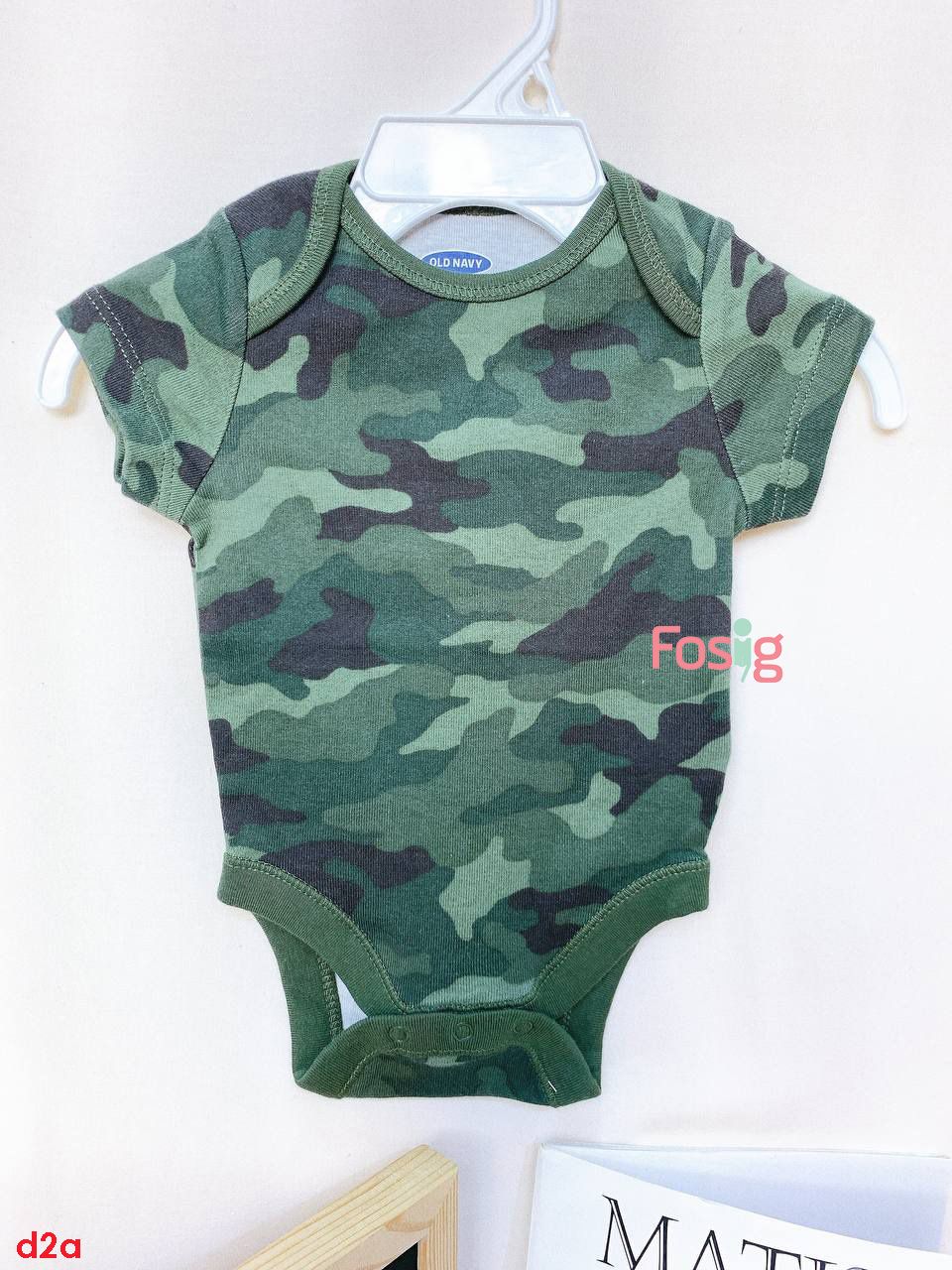  [0-18M] Bodysuit Tay Ngắn Bé Trai ON - Rêu Đậm Camo 