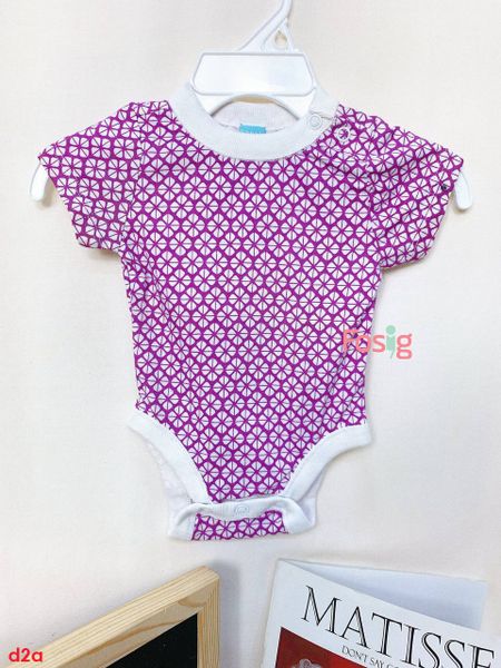  [0-24m] Bodysuit Tay Ngắn Bé Gái ON - Tím Họa Tiết 