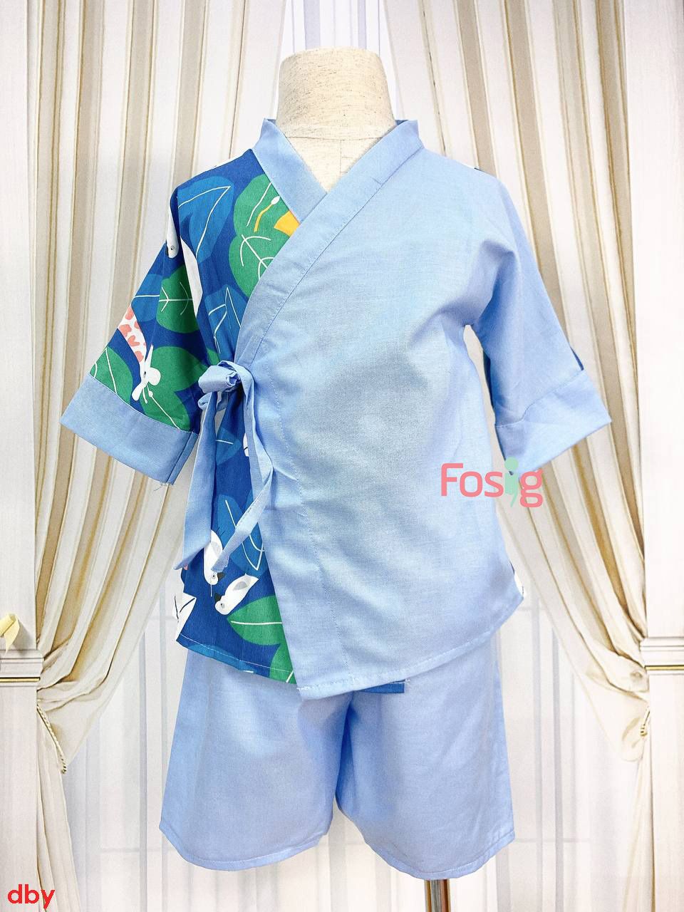  [15-19kg] Đồ Bộ YuKaTa Bé Trai - Xanh Dương Khỉ Lá 