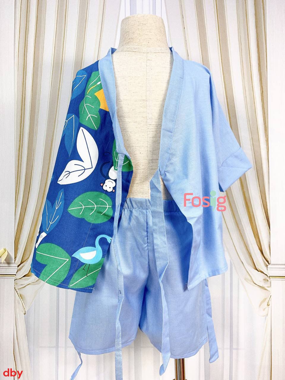  [15-19kg] Đồ Bộ YuKaTa Bé Trai - Xanh Dương Khỉ Lá 