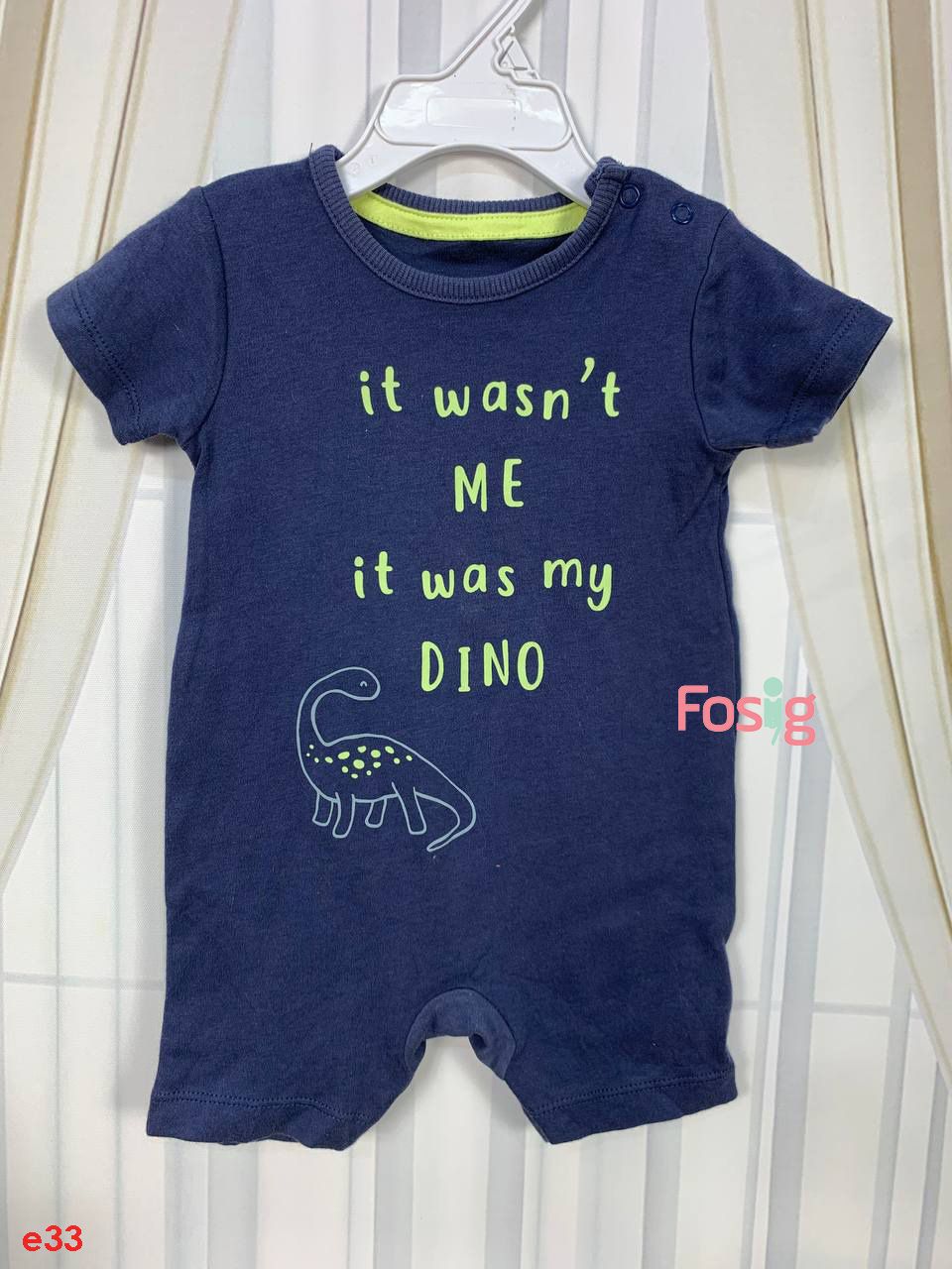  [0-6m] Romper Đùi Bé Trai Geo - Navy Chữ Xanh 