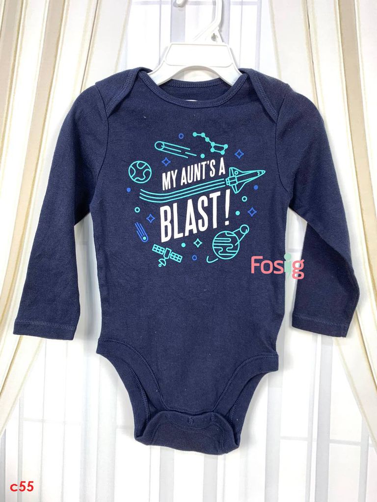  [0-24M] Bodysuit Tay Dài Bé Trai ON - Navy Blast 