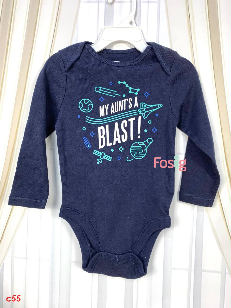  [0-24M] Bodysuit Tay Dài Bé Trai ON - Navy Blast 