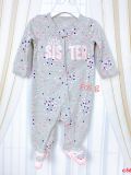  [3m] Sleepsuit Khóa Kéo Có Vớ Bé Gái - Xám Chấm Sister 