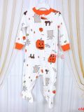  [3-9m] Sleepsuit Khóa Kéo Có Vớ Bé Trai Cter - Trắng Halloween 