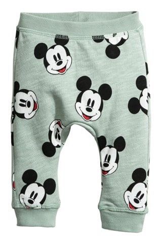  [0-2m] Quần Thun HM Unisex - Xanh Ngọc Mickey 