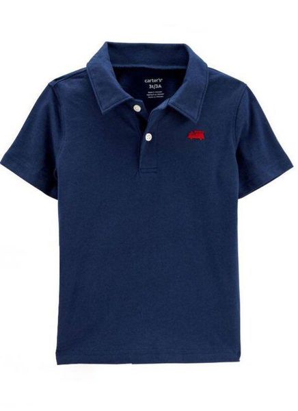  [0-3m] Áo Thun Polo Tay Ngắn Bé Trai Cter - Navy Xe Đỏ 