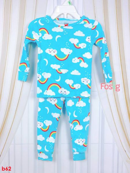  [6-6.5kg; 16-19kg] Set Đồ Bộ Dài Bé Gái Cter - Xanh Cầu Vồng tay dài 