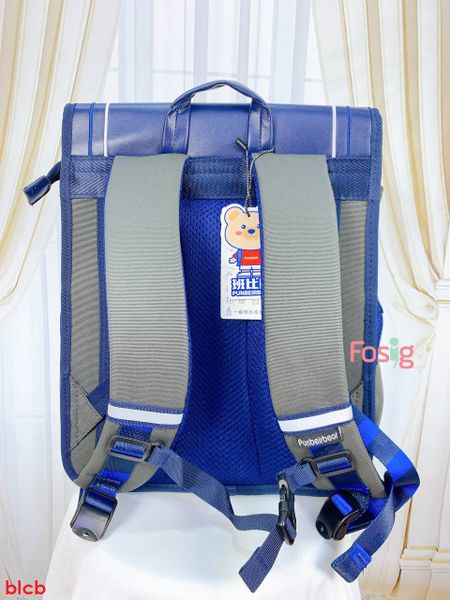  Balo Chống Gù Lưng Cho Bé - Navy Rêu Xám Gấu 