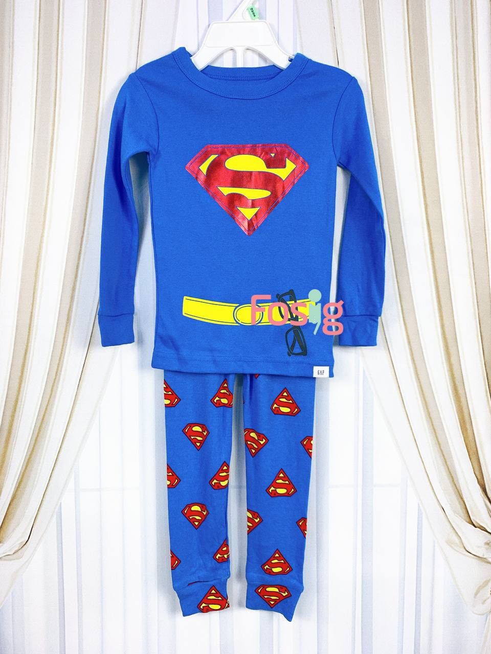  [12-24M] Set Đồ Bộ Dài Bé Trai GP2 - Xanh Dương Superman 