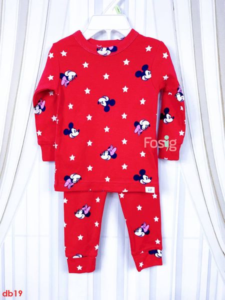  [12-18M] Set Đồ Bộ Dài Bé Gái GP2 - Đỏ Mickey 