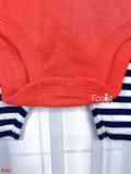  [0-3m] Set Bodysuit Và Quần Bé Gái Cter - Đỏ Hoa Thỏ 