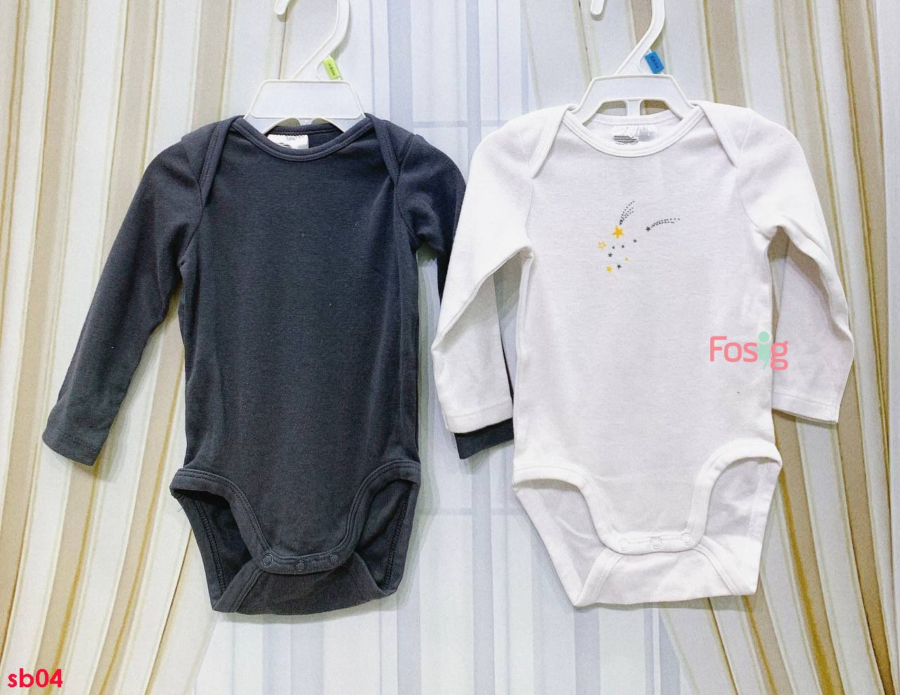  [0-6m, 8-15kg] Set 2 Bodysuit Tay Dài Bé Trai HM - Combo ngẫu nhiên 