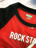  [12-17kg] Áo Thun Tay Ngắn Bé Trai Gara - Đỏ Rock Star 