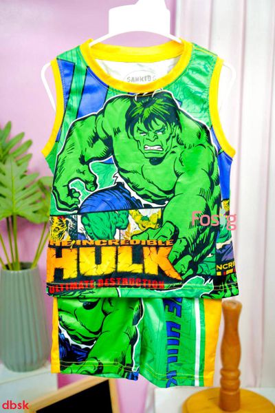  [16-19kg, 25-26kg] Set Đồ Bộ Ngắn 3 Lỗ Bé Trai SK - Hulk 