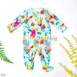  [3-6m] Sleepsuit Bé Gái Next Baby - Xanh Hoa Chim 