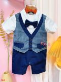  [7-9kg] Set Giả Vest Công Tử Bé Trai - Caro Navy 