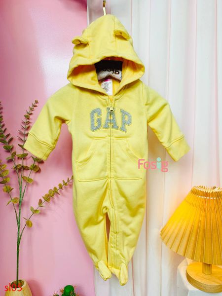  [0-3m] Sleepsuit Da Cá Có Vớ Khóa Kéo Bé Trai GP - Vàng GP 