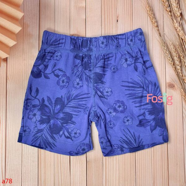  [6-9m] Quần Short Cotton Bé Trai Cter - Xanh Hoa Lá 